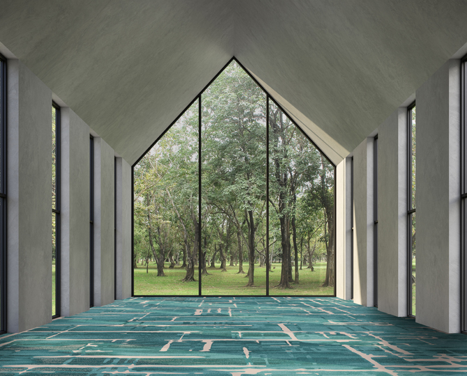 Green Loop Contemporary Hotel Carpet