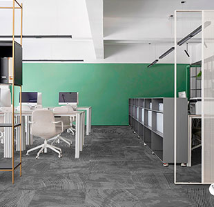 MINERA ANDES Light Grea Loop Съвременни плочки на офис килими