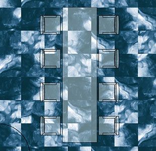Ефимериалност Синя лента Съвременни търговски плочки на килими