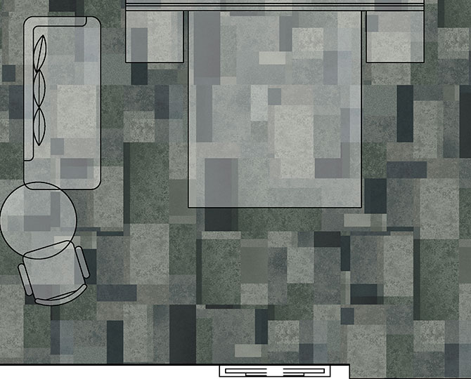 Мондриан Браун-1 Clop Modern Office Carpet Tiles