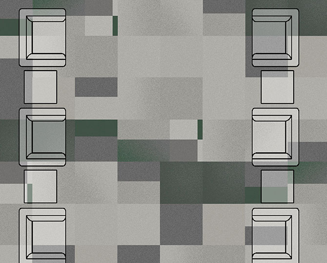 Scatter Cube Green Loop Modern Commercial Carpet Tiles