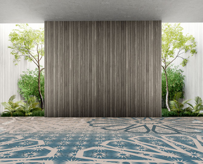 Синя лента за съвременен килим