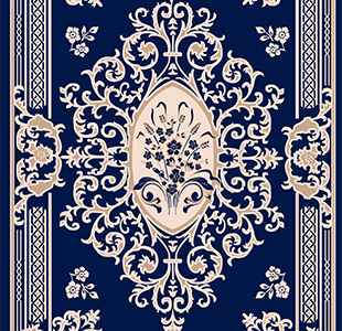 Blue Vintag Oriental Rug